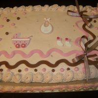 1St Baby Shower needed to cakes for same shower. this is strawberry buttercream with chocolate accents