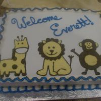Jungle Animals Baby Cake This cake was for the "come meet the new baby" party we had for my new nephew. His bedroom theme is jungle babies. I drew my...