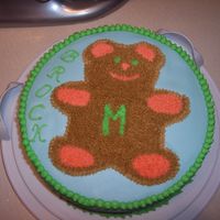 Teddy Bear Marshmallow fondant with buttercream icing and mega chocolate with cream cheese filling. My 1st attrmpt at fondant