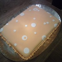 Orange Polka Dots Cake White cake with MMF