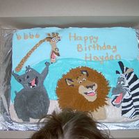 Madagascar Cake I did this cake for a little boy who loved the movie. I was very proud of this cake