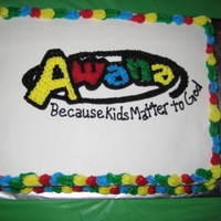 Awana Logo Cake This was for our Leader Appreciation Dinner for our AWANA club. Thanks to KathysCC for the inspiration.