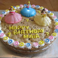 Disney Princess Cookie Cake Double Stuffed Chocolate Chip Cookie Cake with Disney Princess Toppers
