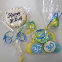 30's Bday Sugar Pop Cookie with cookie bites, all decorated with MMF.