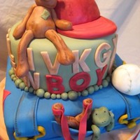 That's What Little Boys Are Made Of... I designed this cake for my brother and SIL's shower. I wanted the cake to have an antique look filled with all the things little boys...