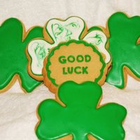 Good Luck Cookies 1/4 inch Sugar Cookies with Royal Icing - Good Luck Clovers
