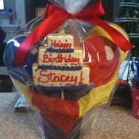 Birthday Cookie Bouquet Happy Birthday cookie bouquet - Cake Junkie signature 1/4 inch sugar cookie recipe with royal frosting - (5) primary colored balloons, (1)...