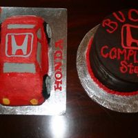 Honda ....this cake was made for my cousin who had a Honda themed birthday....it was my first car cake....and the chocolate cake is a recipe from...