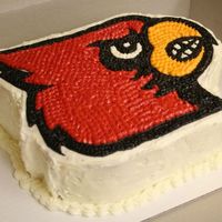 Go Cardinals! I made this cake for a gentleman I work with who is a huge Louisville Cardinals fan. He is from Kentucky and I made this cake for his...