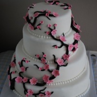 Cherry Blossom Wedding Cake I was really nervous about making this cake. But it turned out great and everything went very smooth. So I'm very proud about this...