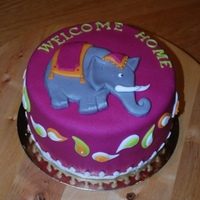 Welcome Home! This little cake was a welcome home present for a family that lived in India for a year, while dad was working there.