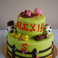 Barnyard Animals This cake was for a little lady who just loves animals and especially barnyard animals. I really like this cake and had a lot of fun making...