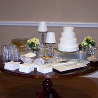 Red And White Wedding Cake This is a tiered cake of red velvet and classic yellow cake overlayed with butterceam icing and topped with fondant.