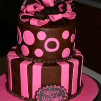 Chocolate Birthday Buttercream with fondant accents.