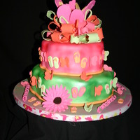 Flip Flops And Butterflies A young lady told me that she wanted bright colors, flips flops and butterflies. She also wanted flip flops in the bow on top with a...