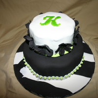 Black/white This was for my niece's birthday. She asked for black and white with a touch of green.