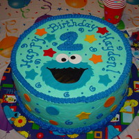 Cookie Monster Cake Free hand fondant cut out of "COOOOOOOOKIE Monster!!!!!!!!!!!!"