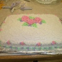 First Cake This is the first cake I ever did that was worthy of photographing. A lady held a caking-bee at her house and taught a little about flowers...