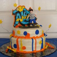 Skateboarding for my son who loves to skateboard! buttercream with fondant accents