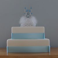 Fairy Tale Cake Blue Theme this is a cake dummy, which i use as a back up in case something happens to the real cake!! I just change the ribbon to match the style of...