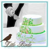 Pink Flowers And Green Vines This cake was for my sister's wedding. She and the groom had a hard time coming to a decision for a cake... but they finally did and...