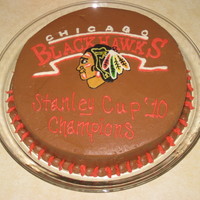 Blackhawks-Stanley Cup Champions Yeah, Thats right :) I made this cake right after the Chicago Blackhawks won the cup!