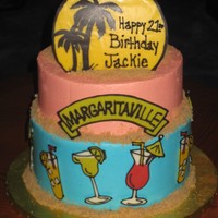 Margaritaville Birthday I made this cake for my good friend who turned 21. Her party was held at a local tiki themed bar, so I thought this would be a fun cake for...