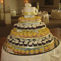 Wedding Cupcakes Over 300 cupcakes for a wedding, colors buttercup and ivory. white cake with key lime filling with BC frosting, and chocolate cake with...