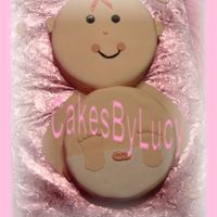 It's A Girl !! beautiful baby girl cake made w/ marshmallow fondant!!