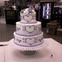3 Tier Wedding Cake didnt notice the hearts were off until I looked at the picture the next day
