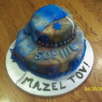 Sophie's Peace Bat Mitzvah This is a cake I made for a friend's daughter's bat mitzvah. The picture in the corner is her actual tallit. It is all made from...