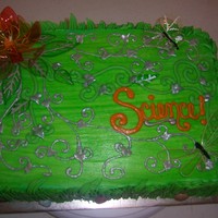 Science Buttercream icing, Gelatin Wire Flower, Butterflies & Leaves, Siver Painted Vines