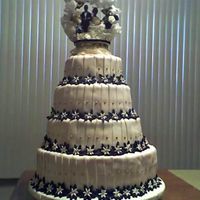 This Is My First Wedding Cake This picture is from my camara phone so you really can't see the color contrast...but incase your interested the colors are cream...