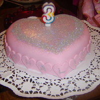 Pink Hearts The picture doesn't do this cake any justice. It was a very pretty sparkling cake with loads of edible glitter for my princess'...
