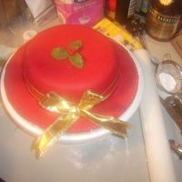 Red Christmas Cake Excuse the mess!