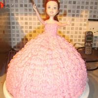 Barbie In Pink Made this with my girls just for fun and to cheer them up. They loved it. Light sponge with fresh cream.