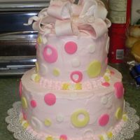 2Nd Birthday With Big Bow This is a buttercream cake with fondant accents. The bowl in make from 1/2 gumpaste 1/2 fondant. I know it still have paper towel in it, to...