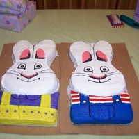 Max And Ruby My daughter wanted a Max and Ruby party for her 2nd birthday. This is what my sister in law and I came up with. We used Easter bunny pan...