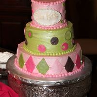 Ella Kate This is a chocolate chip cake I made for a baby shower I was hosting. It's buttercream with mmf accents.