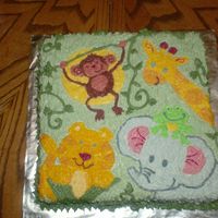 Jungle Theme Baby Shower chocolate/yellow cake with buttercream