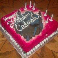 Optimus Prime all butter cream with some help from my 2 yo (the white dot on the right) If the cake wasn't for my own, I'd have fixed it! :)...