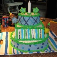 Teddy Bear First Birthday inspired by the invites and plates for a first birthday party. the cake was chocolate, vanilla and banana. everything is buttercream except...