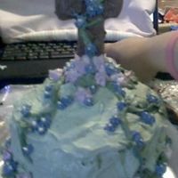 Easter Cross one of four six inch cakes for a family function. cross is chocolate, everthing else is buttercream.