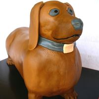 Dachshund Cake This was for a teacher at my son's scool who has a dog that she adores. The stand was made with foam core and wood dowels by my...