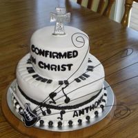 Music Confirmation Cake I did this cake for a dear friend of mine! He is an inspiring musician and wanted to really bring his passion to the cake. I used fondant...