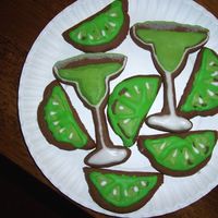 Margarita/lime Cookies Chocolate sugar cookies with Antonia's RI and a little sugar on the rim :) These were just for fun with some extra dough, and I...