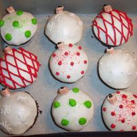 Ornament Cupcakes Covered in mm fondant and decorated with royal