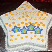 Festive New Year's Cake I made a New Year's Cake for a friends party, just something for fun.