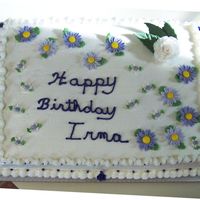 Birthday Cake For Co-Worker Roses and daisies are fondant. Buttercream iced. Thanks for looking!