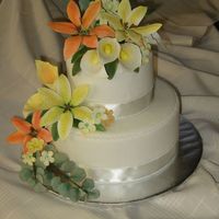 Birthday Cake With Gum Paste Flowers 